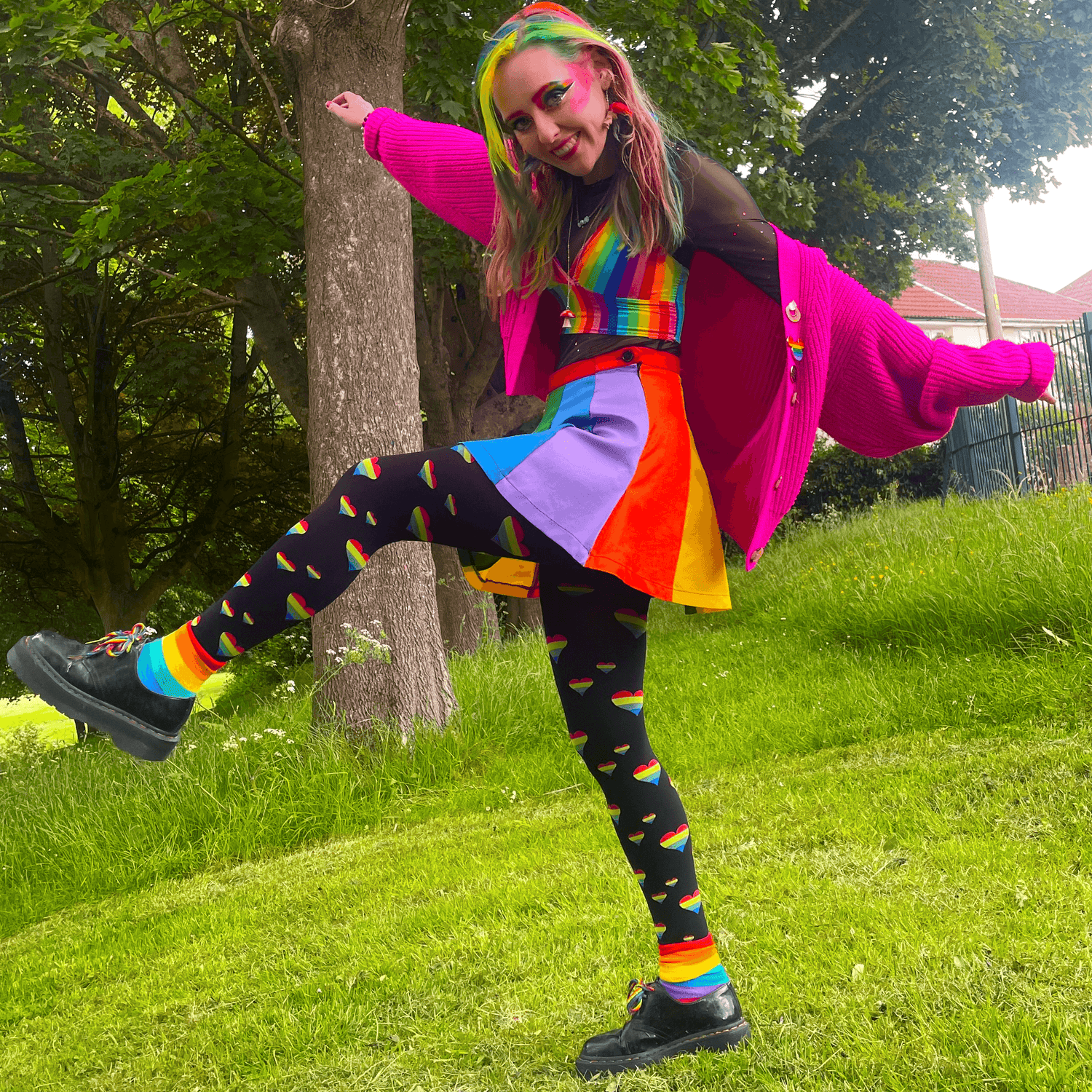 Pride Rainbow Heart Tights - Love is Love