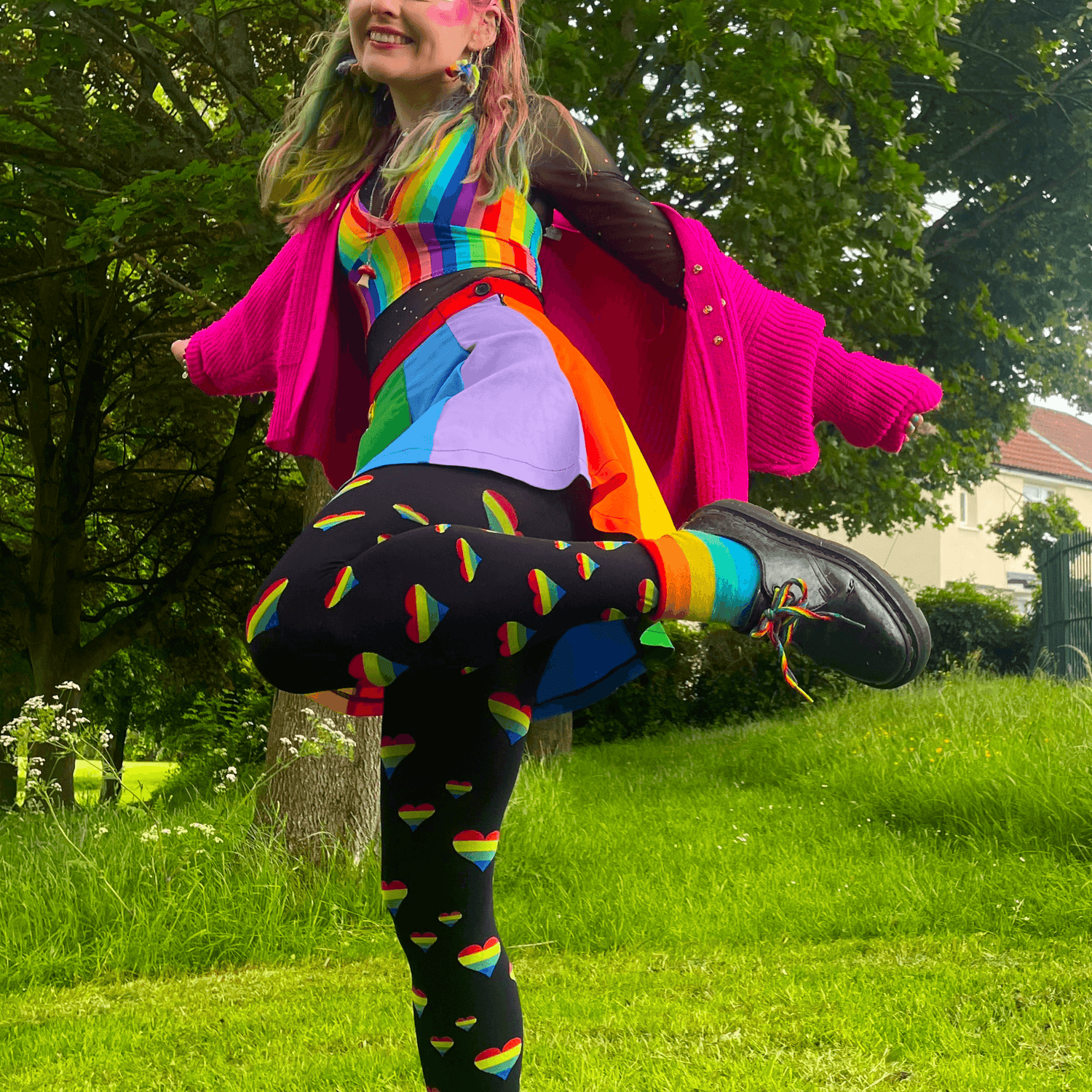 Pride Rainbow Heart Tights - Love is Love