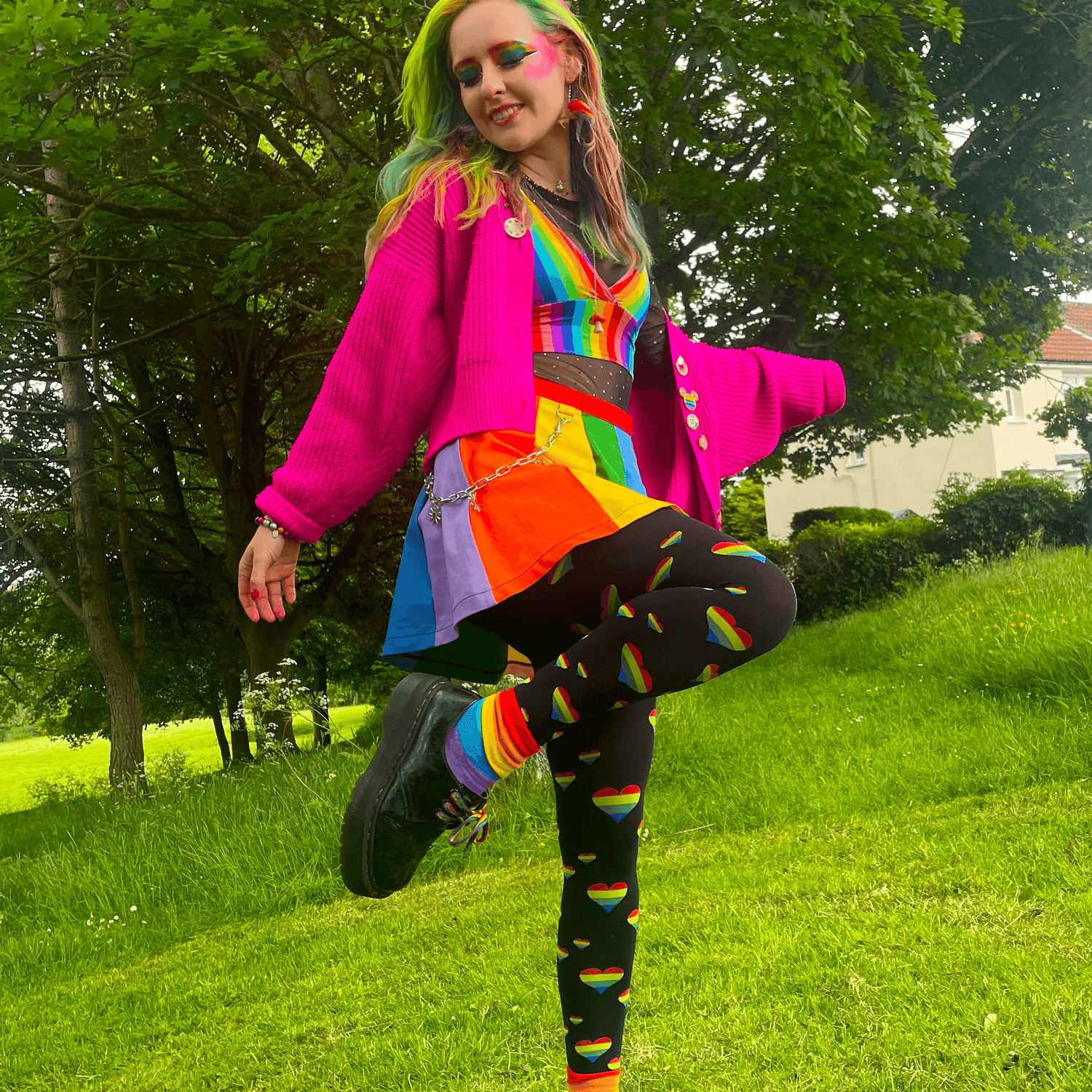 Pride Rainbow Heart Tights - Love is Love