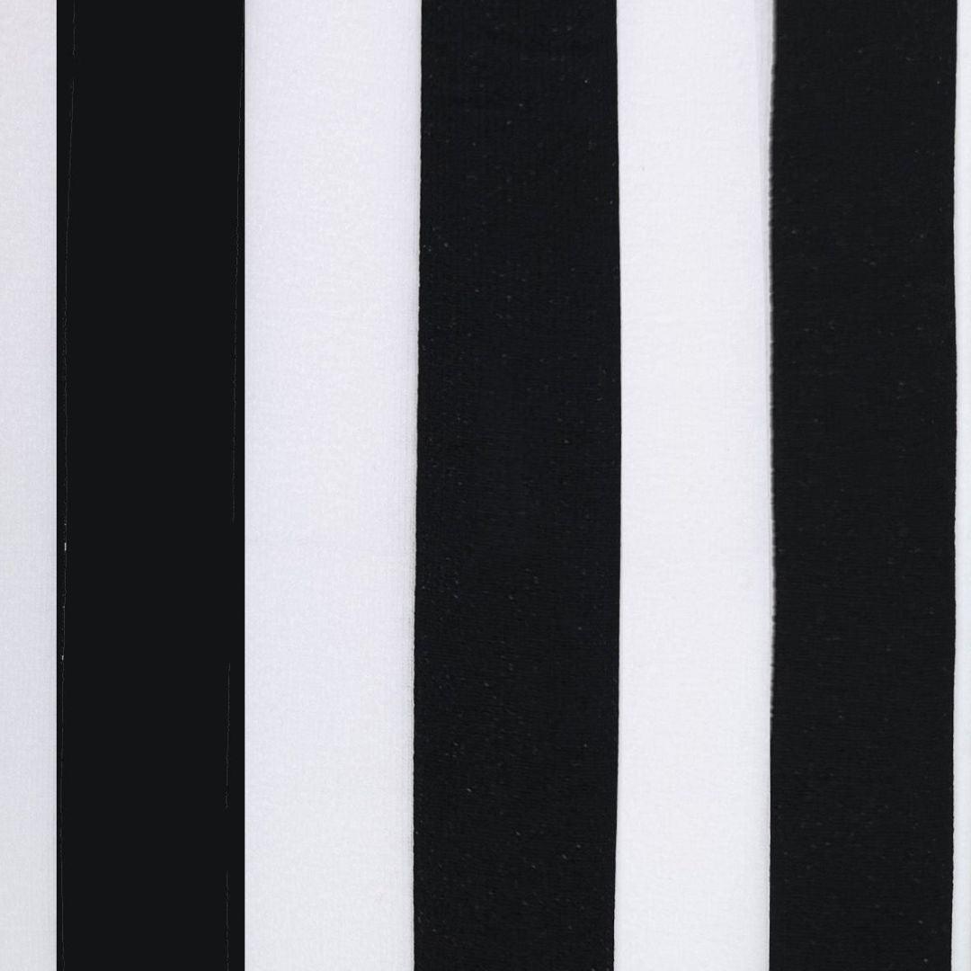 80 Denier Black & White Striped Tights - Betelgeuse