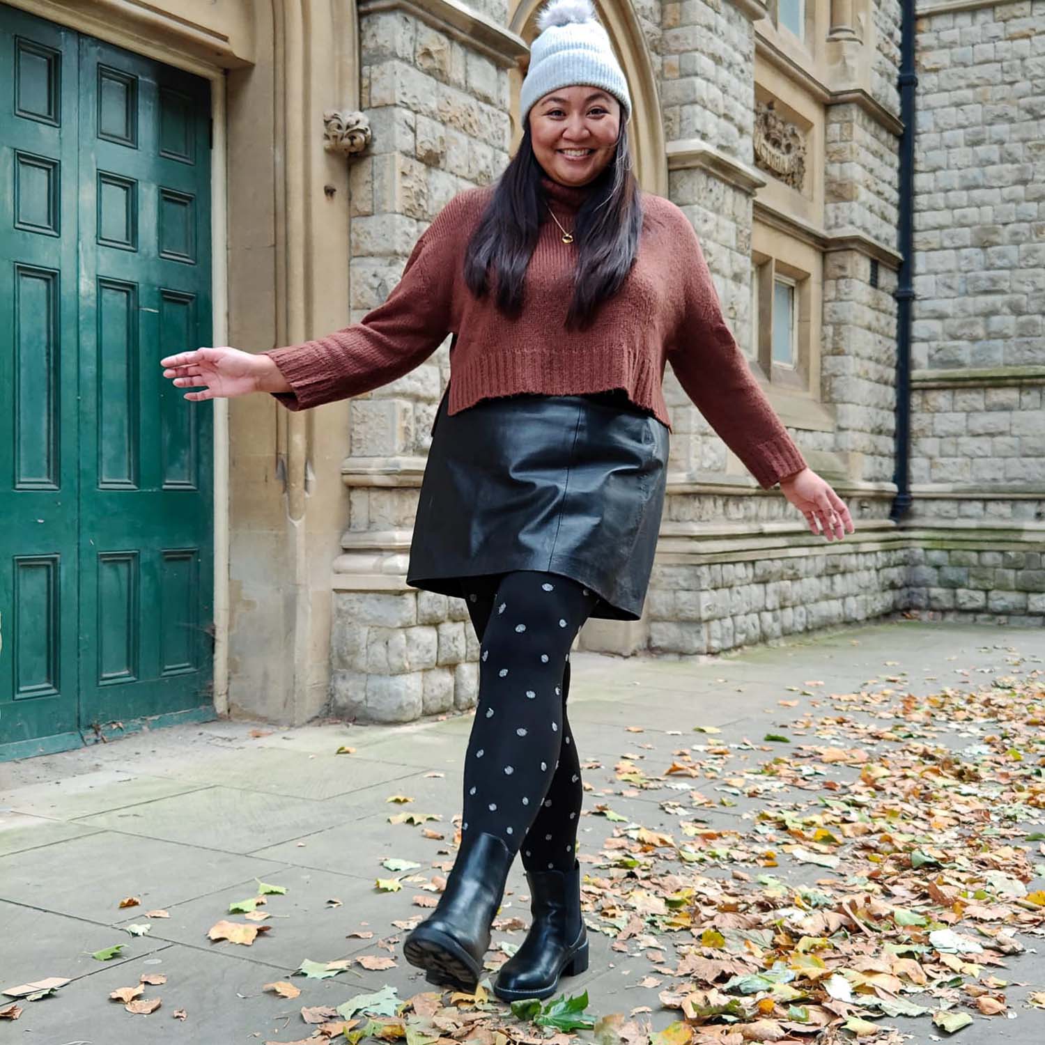 80 Denier Opaque Tights - Polka Bear
