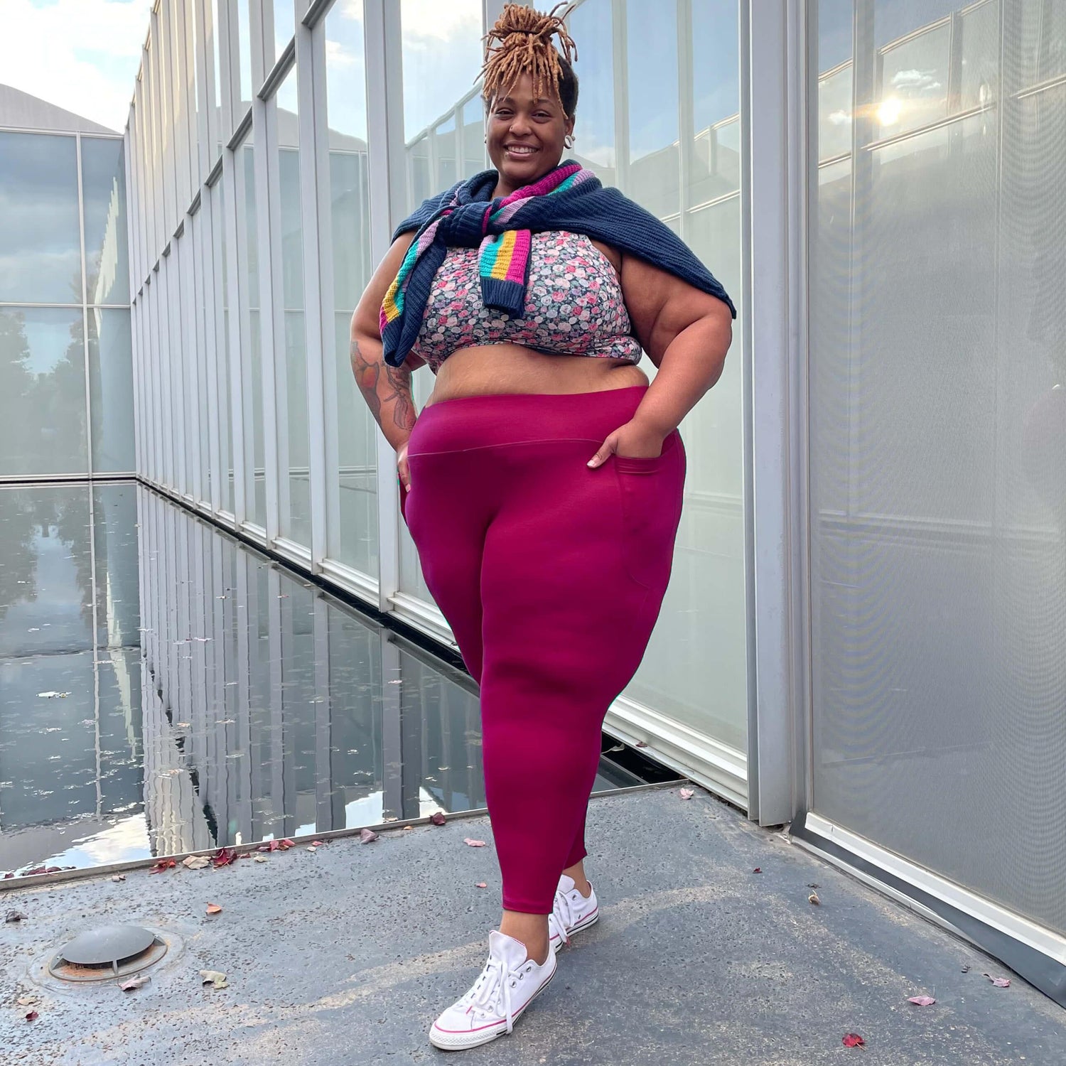 Squat Proof Long Leggings - Raspberry Pie - Snag
