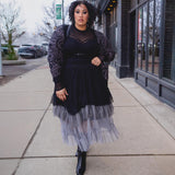 Mesh Maxi Skirt - Black Ombre