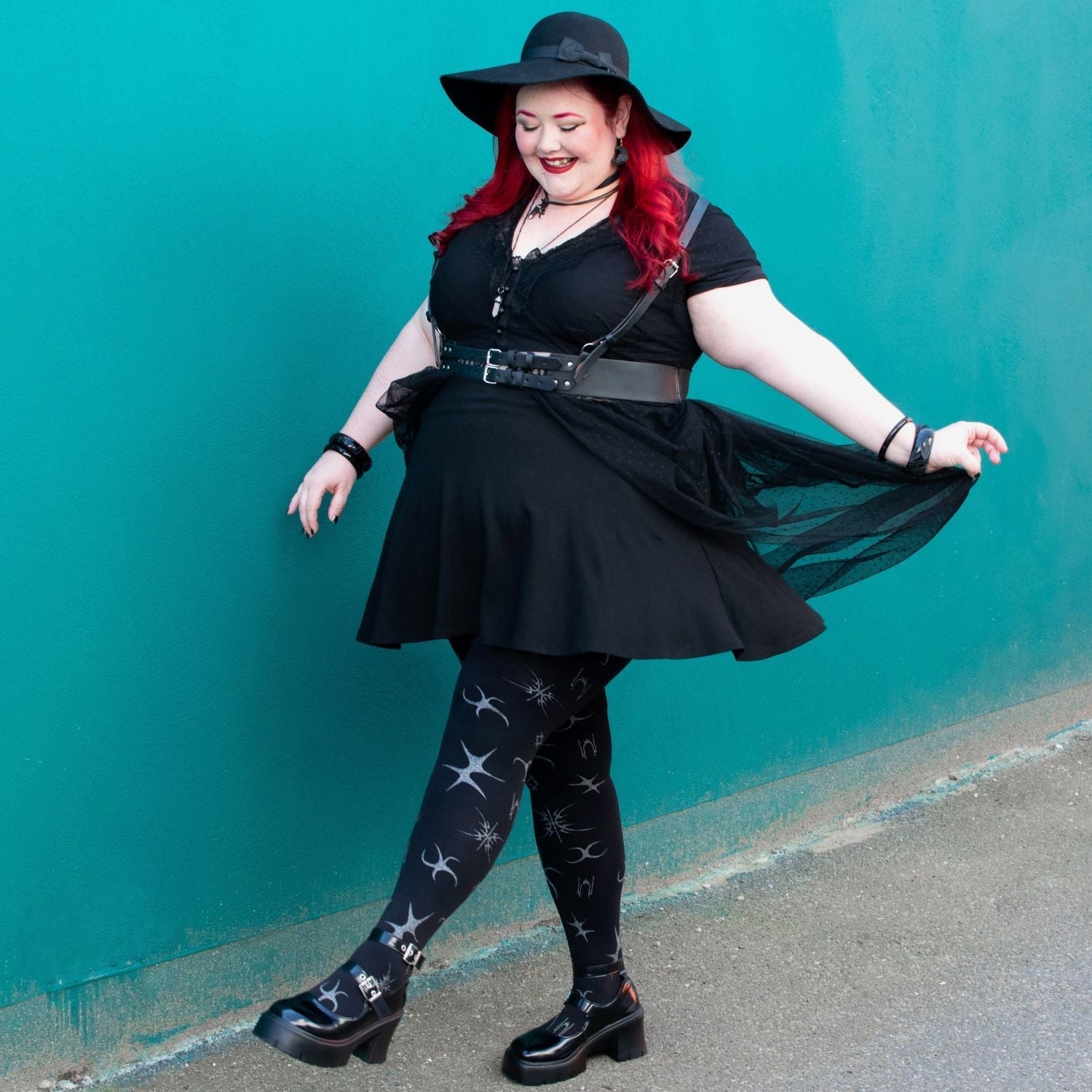80 Denier Opaque Tights - Silver Ink