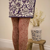 80 Denier Opaque Tights - Peonies