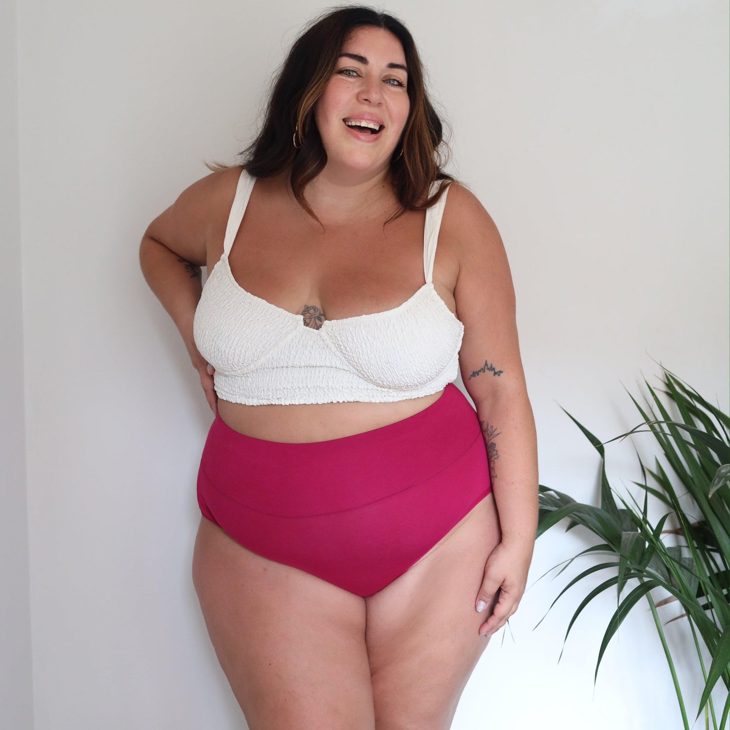 Organic Cotton Full Brief Knickers - Raspberry Pie